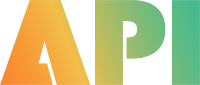 The logo for Brattle's API employee resource group. It reads API and is colored with a gradient of orange to green going from left to right across the letters