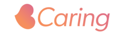 The logo for BCaring, Brattle's employee resource group for parents and other caregivers and their allies. The logo is a heart turned on it's side to look like the letter B with a pink to orange gradient, followed by the word 
